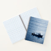 Minimalist Ocean Wall Art Fisherman Blue ノートブック (内部)