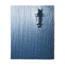 Minimalist Ocean Wall Art Fisherman Blue