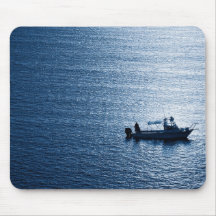 Minimalist Ocean Wall Art Fisherman Blue