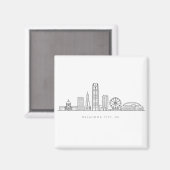 Minimalist Oklahoma City Skyline Illustration マグネット (正面/裏面)