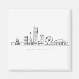 Minimalist Oklahoma City Skyline Illustration マグネット