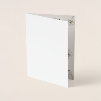 Minimalist Olive Green & Cream Wedding Invitation  箔カード