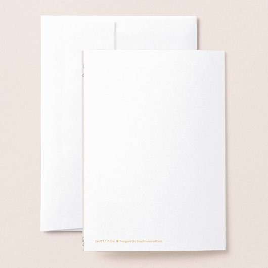 Minimalist Olive Green & Cream Wedding Invitation  箔カード (裏面封筒付き)