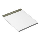 Minimalist Olive Green Elegant Monogram ノートパッド (アングル)