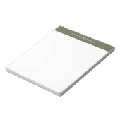 Minimalist Olive Green Elegant Monogram ノートパッド (回転)