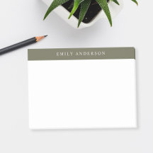Minimalist Olive Green Elegant Monogram