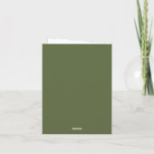Minimalist Olive Green Elegant Script Custom name  ノートカード (裏面)