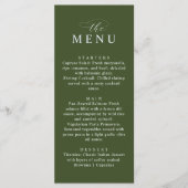 Minimalist Olive Green Elegant Wedding Dinner メニュー (正面)