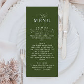 Minimalist Olive Green Elegant Wedding Dinner メニュー