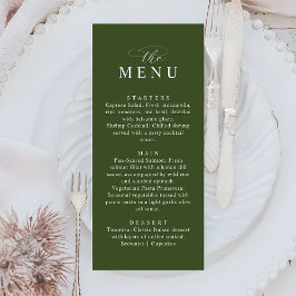 Minimalist Olive Green Elegant Wedding Dinner メニュー