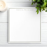 Minimalist Olive Green Monogram Two Border ノートパッド<br><div class="desc">Create your own personalized notepads with olive green elegant chic typography monogram name and two border line design.</div>