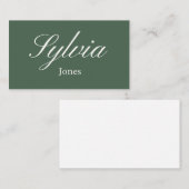 Minimalist olive green Wedding place cards プレイスカード (正面/裏面)