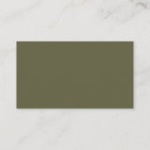 Minimalist Olive Green Wedding RSVP Online QR Code エンクロージャーカード (裏面)