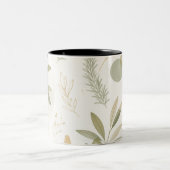 Minimalist Olive & Rosemary Botanical Mug ツートーンマグカップ (中央)