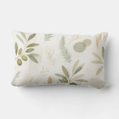 Minimalist Olive & Rosemary Botanical Pillow ランバークッション (裏面)
