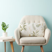 Minimalist Olive & Rosemary Botanical Pillow ランバークッション (椅子)