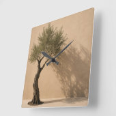 Minimalist Olive Tree Wall Clock スクエア壁時計 (傾斜)