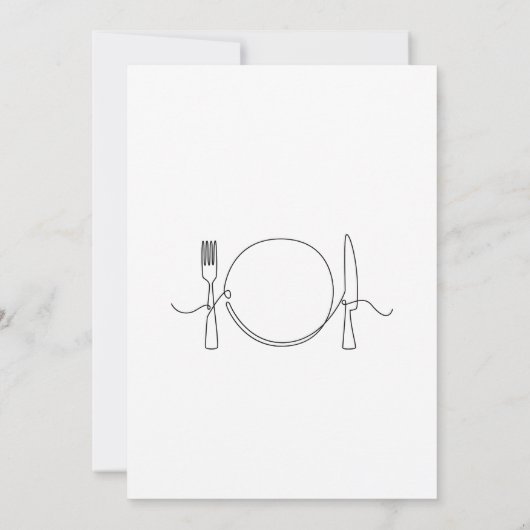 Minimalist One Line Art Ramadan Iftar Dinner 招待状 (裏面)