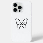 Minimalist One Line Butterfly iPhone Case Case-Mate iPhoneケース (裏面)