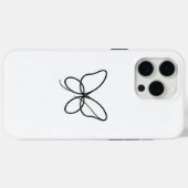 Minimalist One Line Butterfly iPhone Case Case-Mate iPhoneケース (裏面 (横))