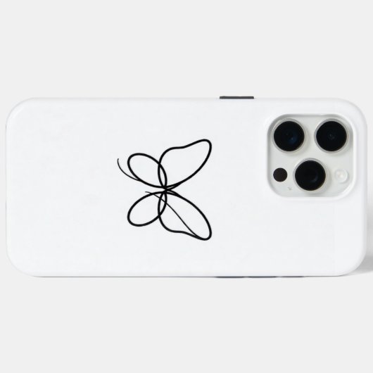 Minimalist One Line Butterfly iPhone Case Case-Mate iPhoneケース (裏面 (横))