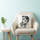 Minimalist One-Line Male Profile Pillow クッション (椅子)