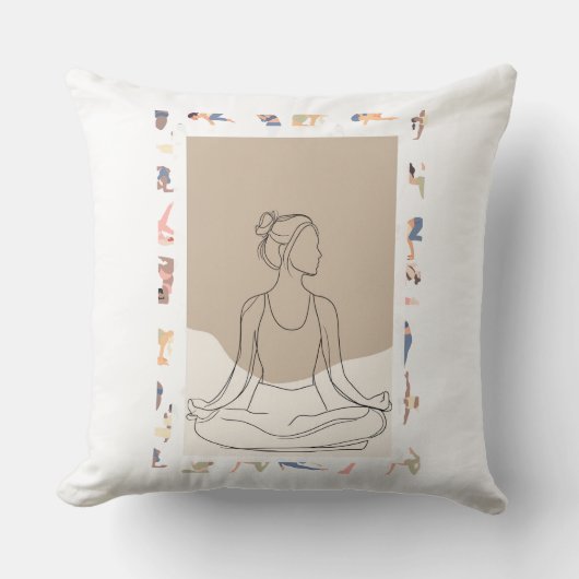 Minimalist One Line Woman Portrait クッション (正面)