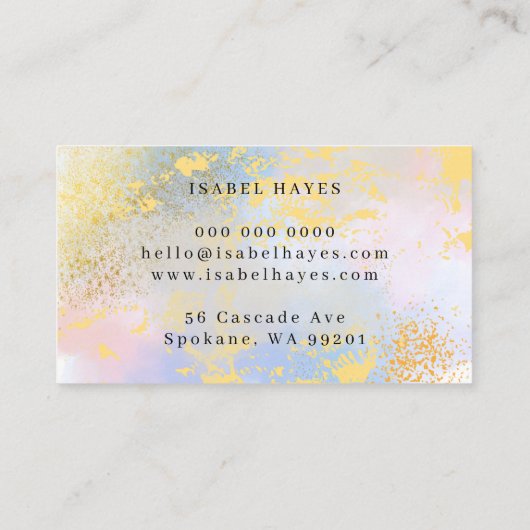 Minimalist Opal Stone Elegant Modern 名刺 (裏面)