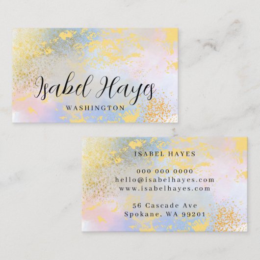 Minimalist Opal Stone Elegant Modern 名刺 (正面/裏面)