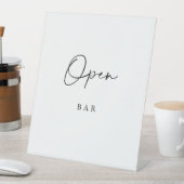 Minimalist Open Bar Sign Modern Elegant Wedding 台座サイン (インサイチュ)