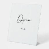 Minimalist Open Bar Sign Modern Elegant Wedding  台座サイン (正面)