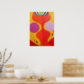 Minimalist Orange and Yellow Art Print ポスター (キッチン)