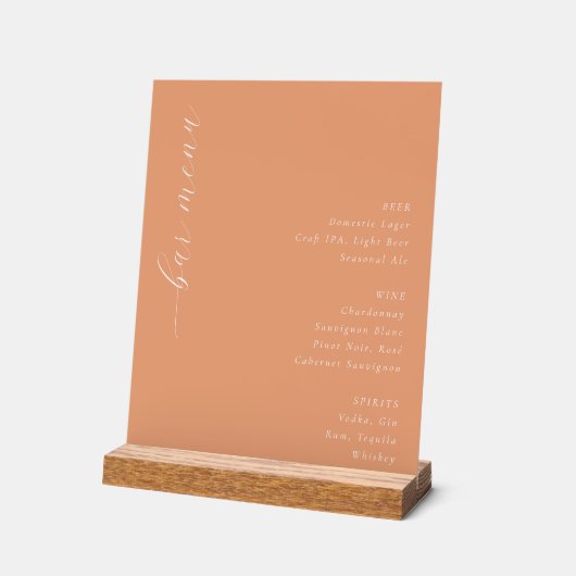 Minimalist Orange Bar Menu Sign アクリルサイン (傾斜)