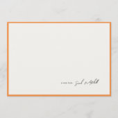 Minimalist Orange Border Personalized Script ノートカード (正面)