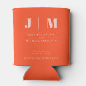 Minimalist Orange Pink Drink Wedding 缶クーラー (裏面)
