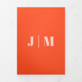 Minimalist Orange Pink Formal Wedding 三つ折りカード (カバー)