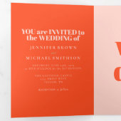 Minimalist Orange Pink Formal Wedding 三つ折りカード (内部最初)