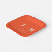 Minimalist Orange Pink Simple Eating Wedding ペーパープレート (傾斜あり)