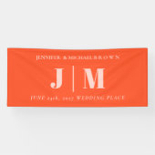 Minimalist Orange Pink Simple Wedding day party 横断幕 (横)