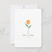 Minimalist Orange Tulip 招待状 (正面)