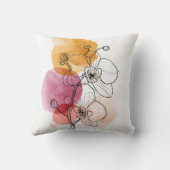 Minimalist Orchid Line Art Throw Pillow クッション (裏面)