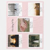 Minimalist Our Story Photo Timeline 5 Polaroid フリースブランケット (正面)