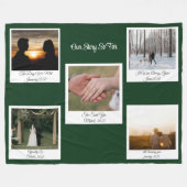 Minimalist Our Story Photo Timeline 5 Polaroid フリースブランケット (正面(横))