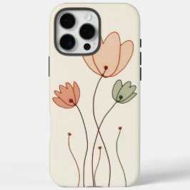 Minimalist Outline Flowers Phpne Case iPhone 16 Pro Maxケース