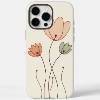 Minimalist Outline Flowers Phpne Case iPhone 16 Pro Maxケース