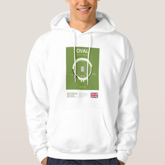Minimalist Oval Cricket Ground Line Print Hoodie パーカ (正面)