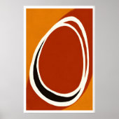Minimalist Oval Wall Art, Bold Line Work, Negative ポスター (正面)