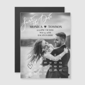 Minimalist Overlay Calendar Save the Date Magnet  (正面/裏面)