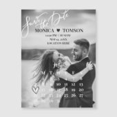 Minimalist Overlay Calendar Save the Date Magnet  (正面)