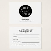 Minimalist Own Logo Business Gift Certificate (正面&裏面)